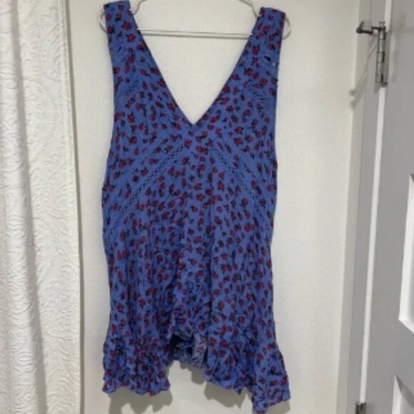 Intimately Free People Red and Blue Floral Dress - Picture 1 of 4